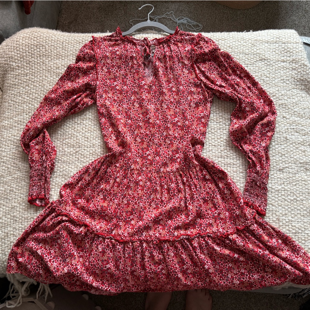 Max Studio Red and White Floral Dress
